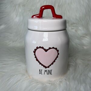Rae Dunn Red and Pink Heart Canister
